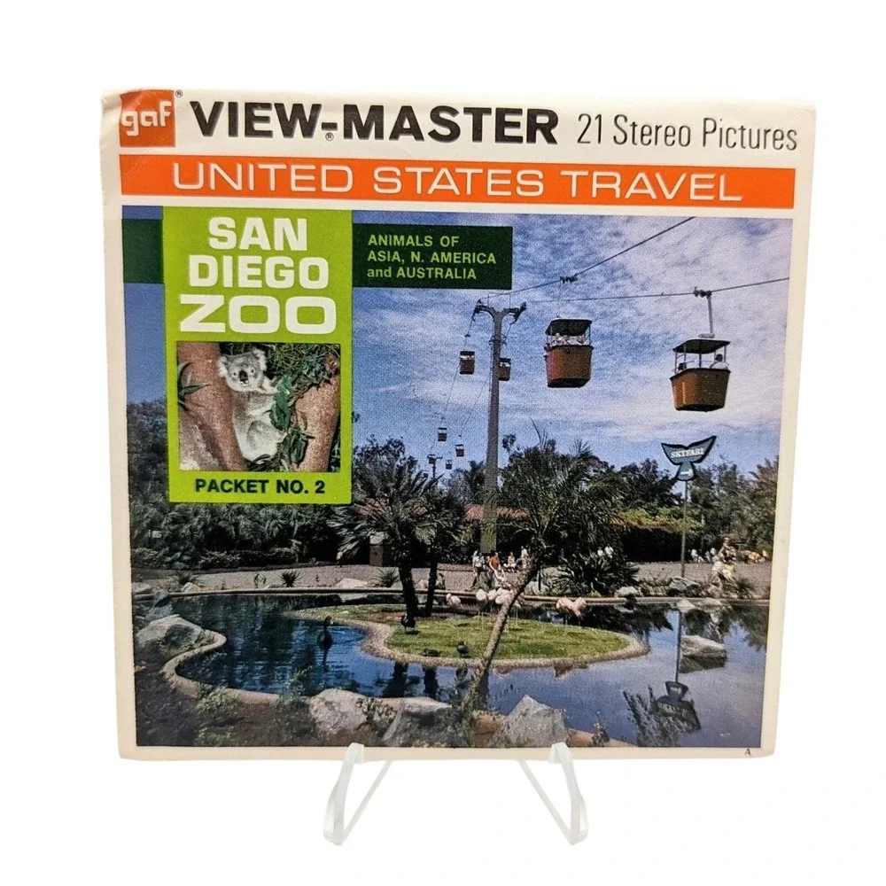 GAF View-Master San Diego Zoo Packet NO. 2 21 Stereo Pictures 3 Reel Pack